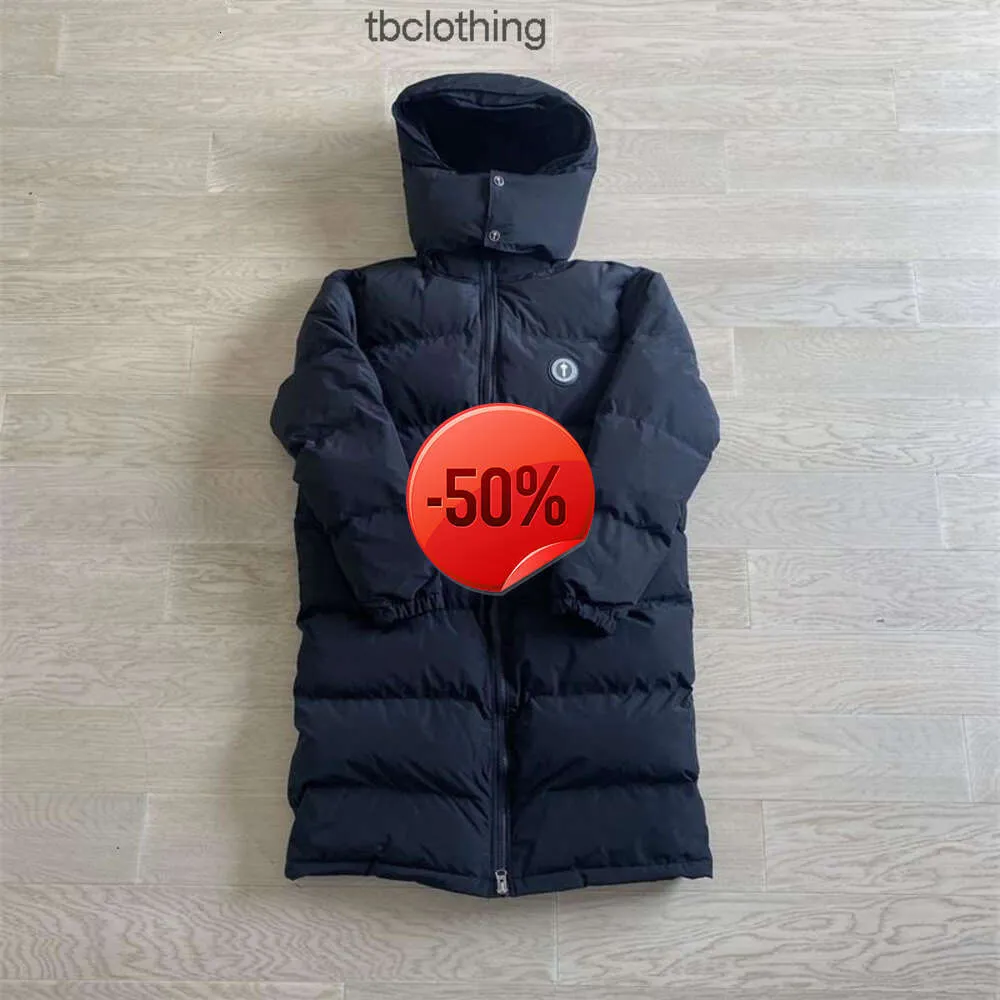 50 de réduction ~ Parkas en duvet pour hommes Trapstar Costume en coton mi-long Coupe ample Automne et hiver Chaud Résistant aux vagues de froid Couple Manteau décontracté tendance