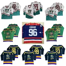 Anaheim''Ducks''Hockey Mens Mighty Ducks Movie Hockey Jersey 99 Adam Banks 96 Charlie Conway 44 Reed Dean 33 Goldberg 66 Gordon Bombay Portman