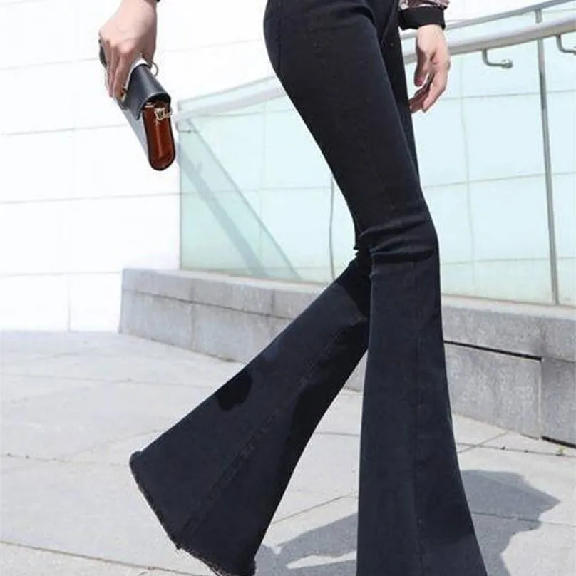 Kvinnors jeans kvinna hög midja blossade jeans byxor byxor för kvinnor jean kläder odefinierade kvinnliga byxor kläder