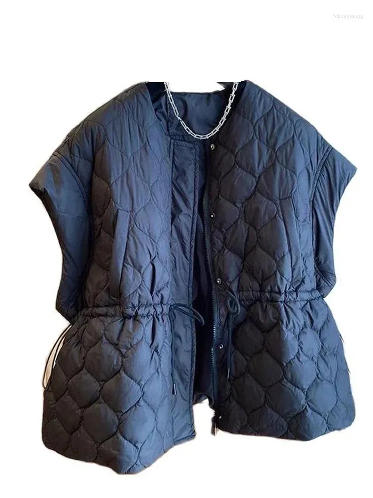 Gilet da donna Gilet imbottito primaverile di peso medio Colletto rialzato trapuntato Gilet leggero imbottito con cerniera da donna