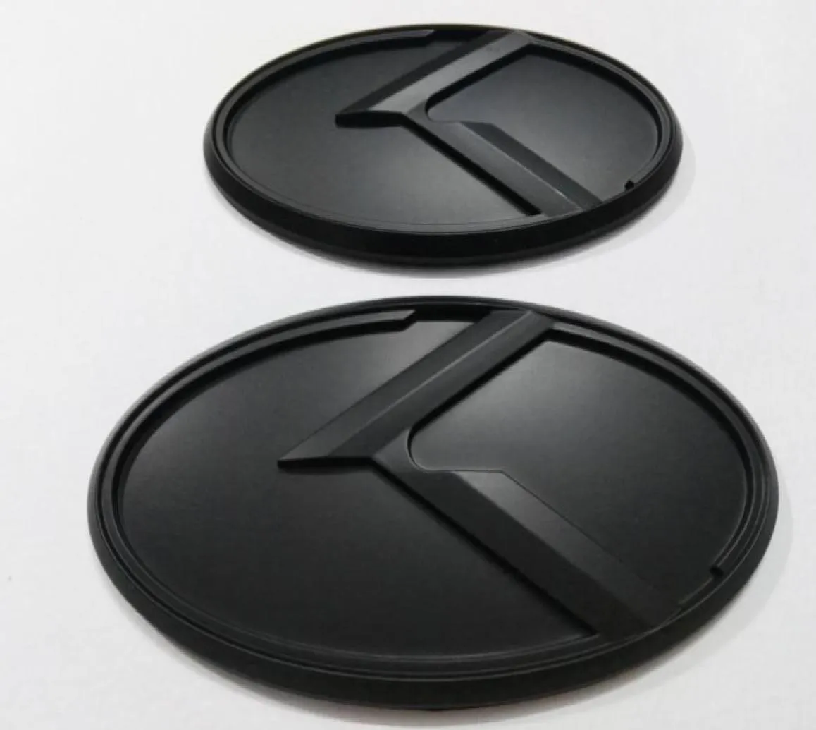 2PCS新しい3DブラックKロゴバッジエンブレムステッカーフィットKIA Optima K5 20112018Car Emblems1331716
