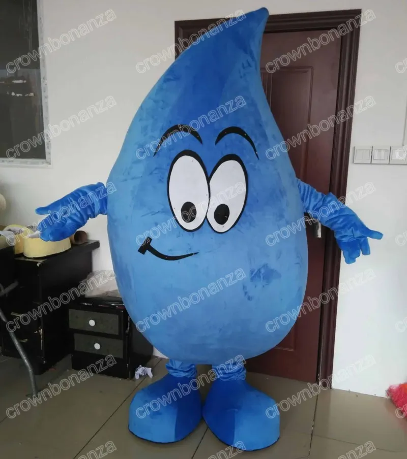 NOWOŚĆ BLUE Water Drop Mascot Costumes Halloween Cartoon Cartoon Suit Suit Suit Festiwal Party na świeżym powietrzu