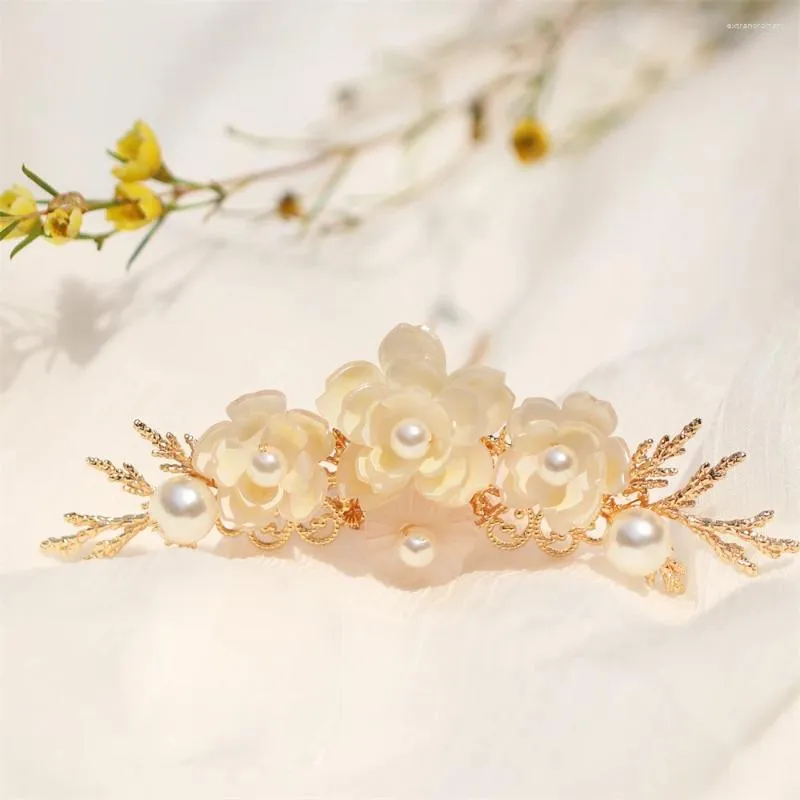 1 pezzo di corona di capelli di fiori copricapo da donna in stile antico fatto a mano accessori Hanfu Cheongsam regalo per forcina quotidiana per ragazza da donna