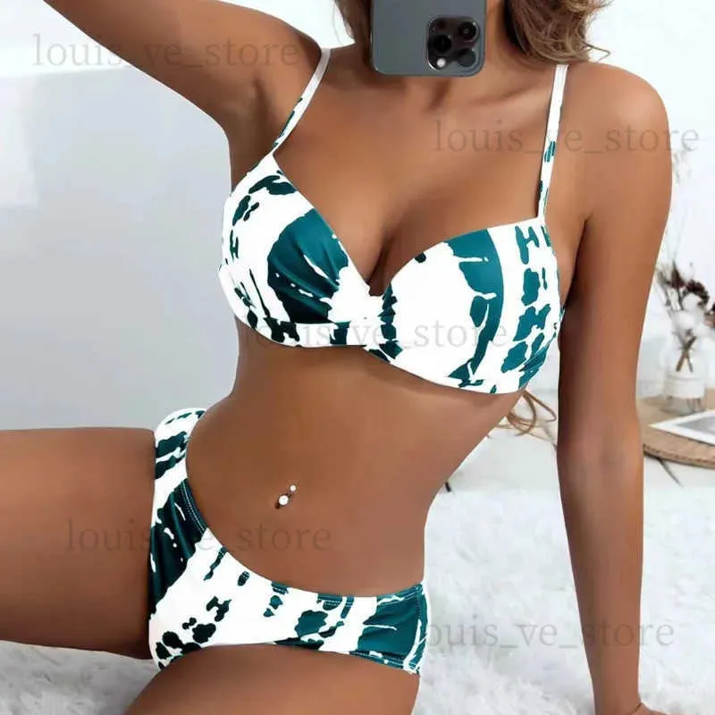 Swimwear Women's Sexy Print Bikinis 2023 MAISONS FEMMES PUSH UP Up Female Sweming Bathing Trots de baignade