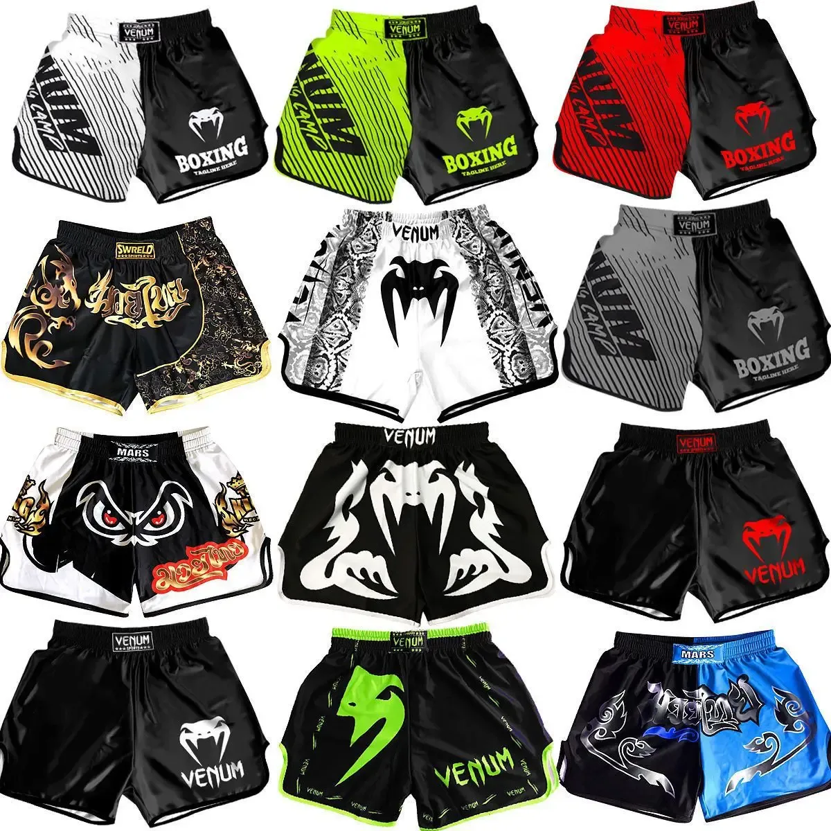 MMA 복싱 Muay Thai Shorts 어린이 훈련 피트니스 바지 권투 파이팅 반바지 킥복싱 bjj 트렁크 스포츠 바지 boxeo