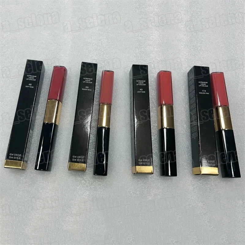 Märke Ultrawear Liquid Lipstick Lip Gloss Double Head Lipgloss 4,5 ml+3,5 ml