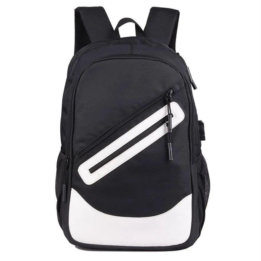 Wodoodporny duży plecak torebki laptopa czarne plecaki Man Travel Teen -Bookbag Oxford USB Charger Mężczyzna Mochilahi268v