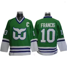 Men's Hoodies Ice Hockey Jersey Ron Francis 10 Hartford Whalers 1 Liut Retro Men Sport Sweater Tops Stitched Letters Numbers