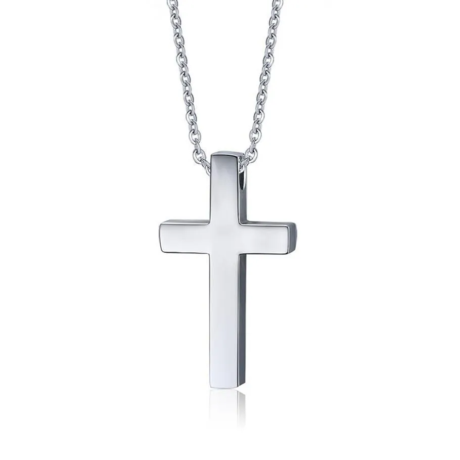 Klassiek leeg kruis kettingen gebed Christus mannen sieraden roestvrij staal mannen vrouwen ketting PN-2412590