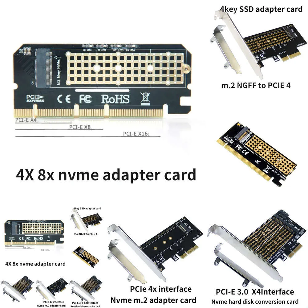 Novos adaptadores para laptop Carregadores PCIE para adaptador M2 / M.2 Adaptador adicional em cartões SATA M.2 SSD PCIE Adaptador NVME / M2 Adaptador PCIE SSD M2 para cartão SATA PCI-E Chave M + Cartões-chave B