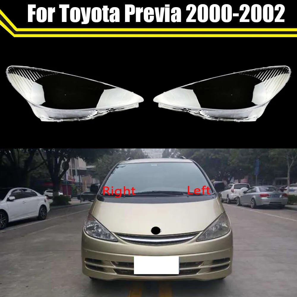 Pantallas de lámpara transparentes protectoras para coche, carcasa de lámpara, faros delanteros, estuche para gafas, cubierta para Toyota Previa 2000 2001 2002