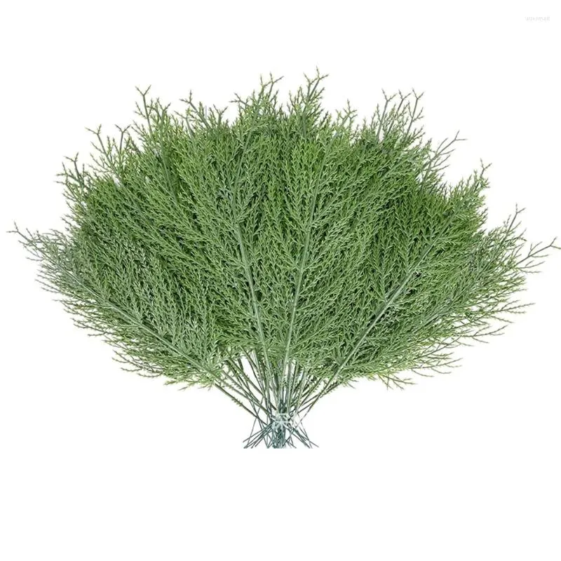 Dekorativa blommor 40 datorer Pine Leaves Artificial Green Garland Wood Diy Faux Stems Simulation Twigs Branches Christmas Wreaths