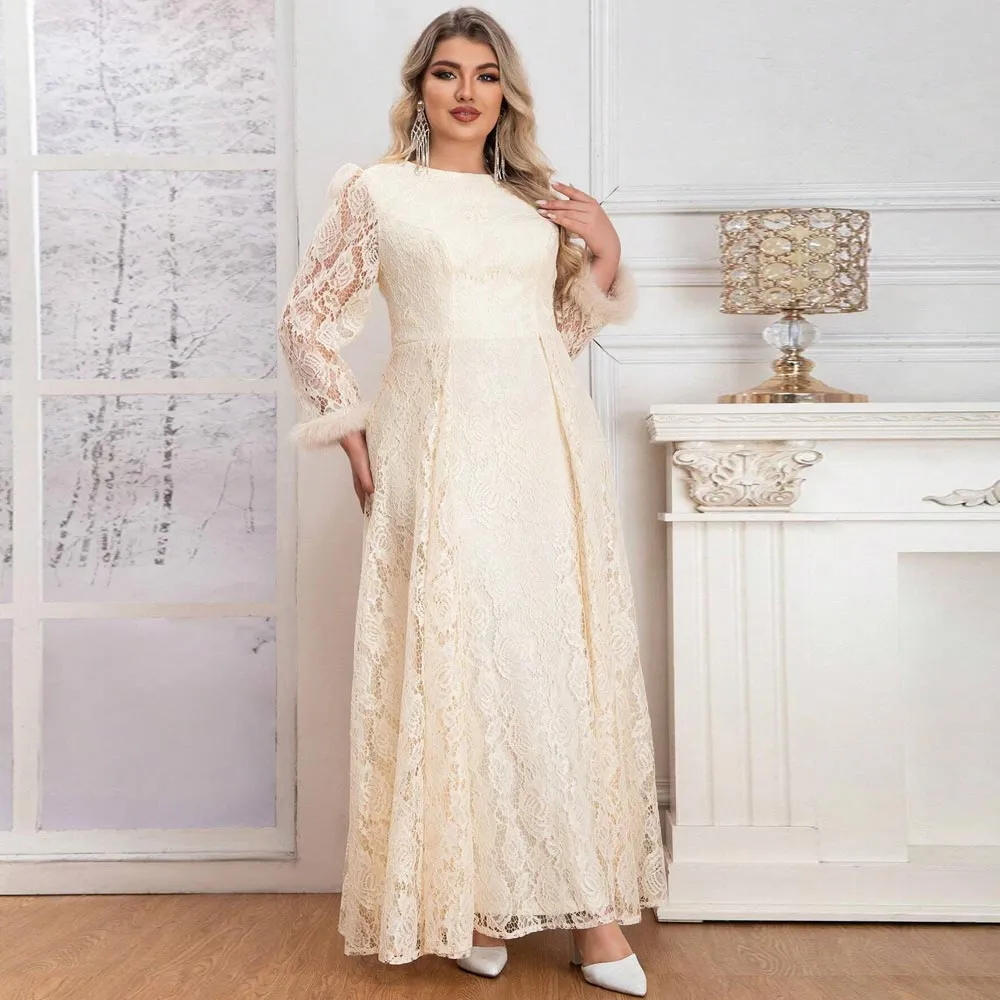 Jumpsuit Scoop Chiffon Plus Size Mother of the Bride Jumpsuit with Overskirt Ankle-Length Long Sleeves