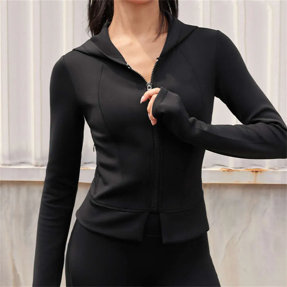 Lu Lu Align Winter Warm Fleece Long Sleeve Hoody Shirt Women Yoga Zip Fitness Gym Top Activewear Running Coats Woman Hoodies Jacket Lemons LL Exercise