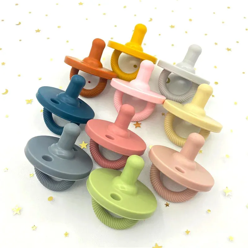 Pacifier Holders Clips 10pcs Food Grade Silicone Nipple Soft Infants Chew Toys Soother Nursing Accessories born Care Product 231215