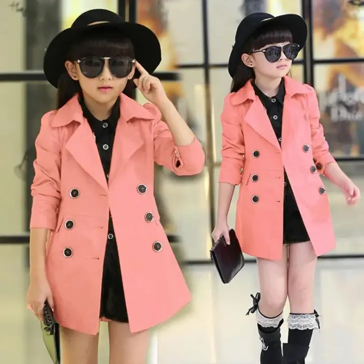 Spring Autumn Jacket for Girls Windproof Outerwear Coat for Teenage Children Lightweight Casual Jacket 4 14 Years 231215