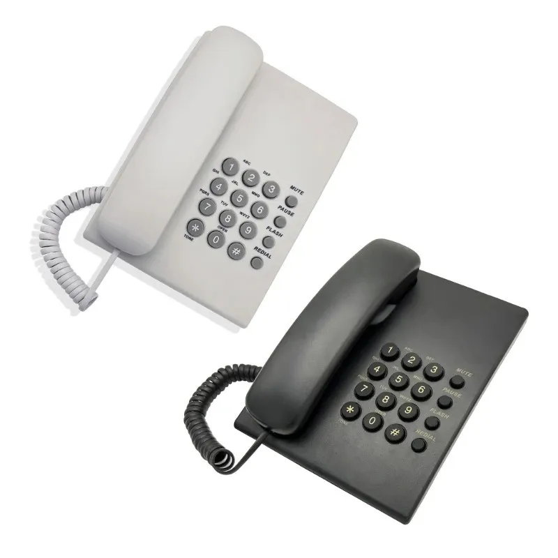 Telefono Fisso Con Fili – Tasti Grandi, Identificazione Chiamante, Segreteria, ABS Nero