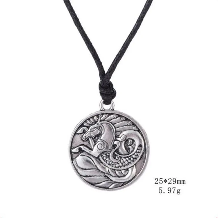 Seahorse Totem hanger ketting antieke zilveren hanger nautische sieraden mannelijke Ierse amulet symbolen Necklace281l