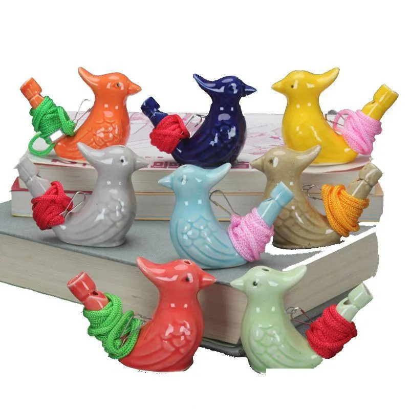 Novelty Items Creativity Bird Shape Whistle Children Ceramic Water Ocarina Song Chirps Bathtime Kids Toys Gift Drop Delivery Home Gar Dhuwu