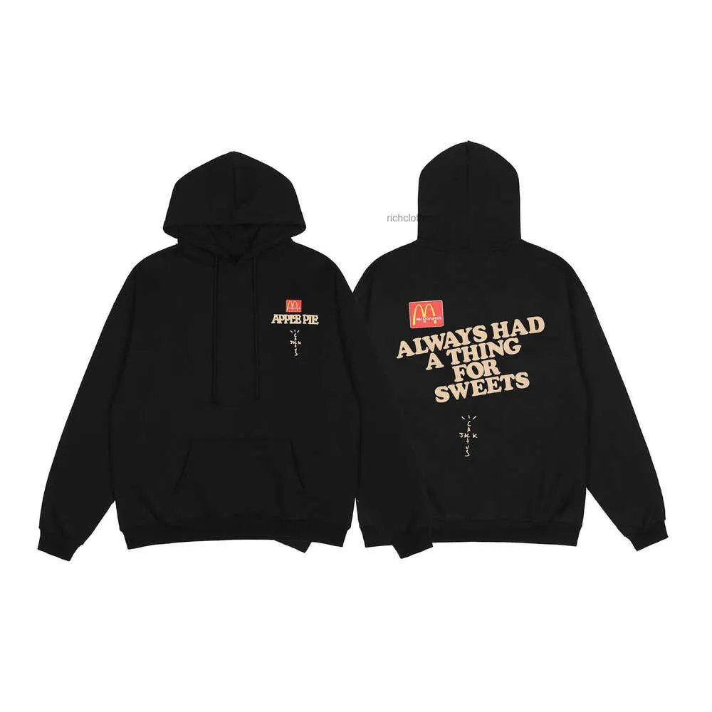 Marque de mode Travisscott m nom commun impression moussante pull à capuche en peluche veste à capuche pour hommes et femmes