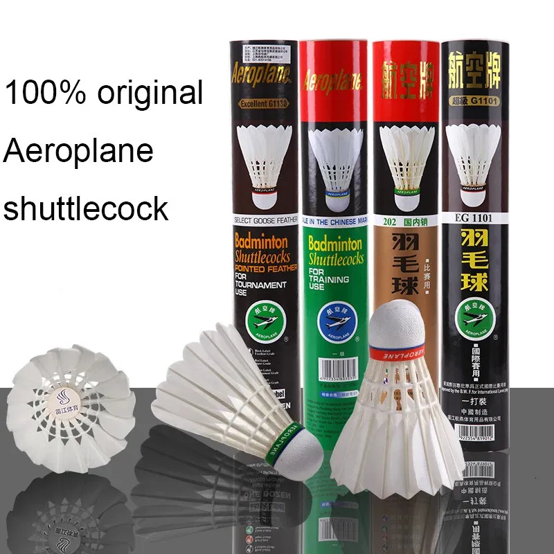 Badminton Shuttlecocks Original Airplane Badminton ShuttleCock EG1130 EG1100Feather ShuttleCock Top Grade Goose Feather for Tournament 5Tube/ Lot 231216