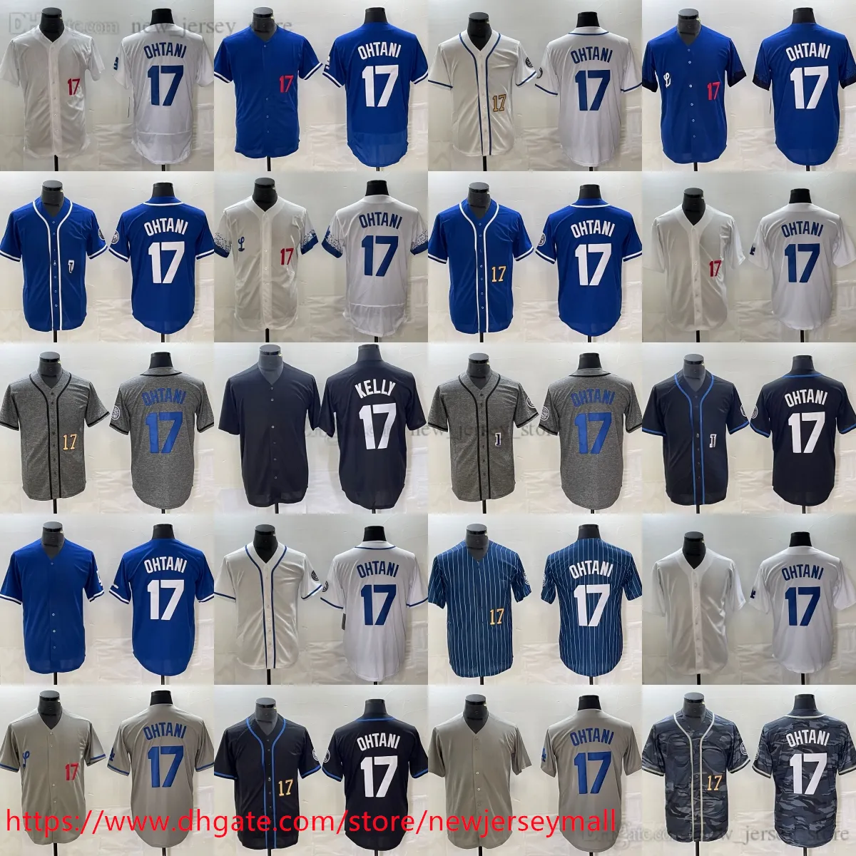 17 Shohei Ohtani Jersey 2023-24 Nouveau Baseball Home away Chemises de sport respirantes homme femmes jeunes enfants