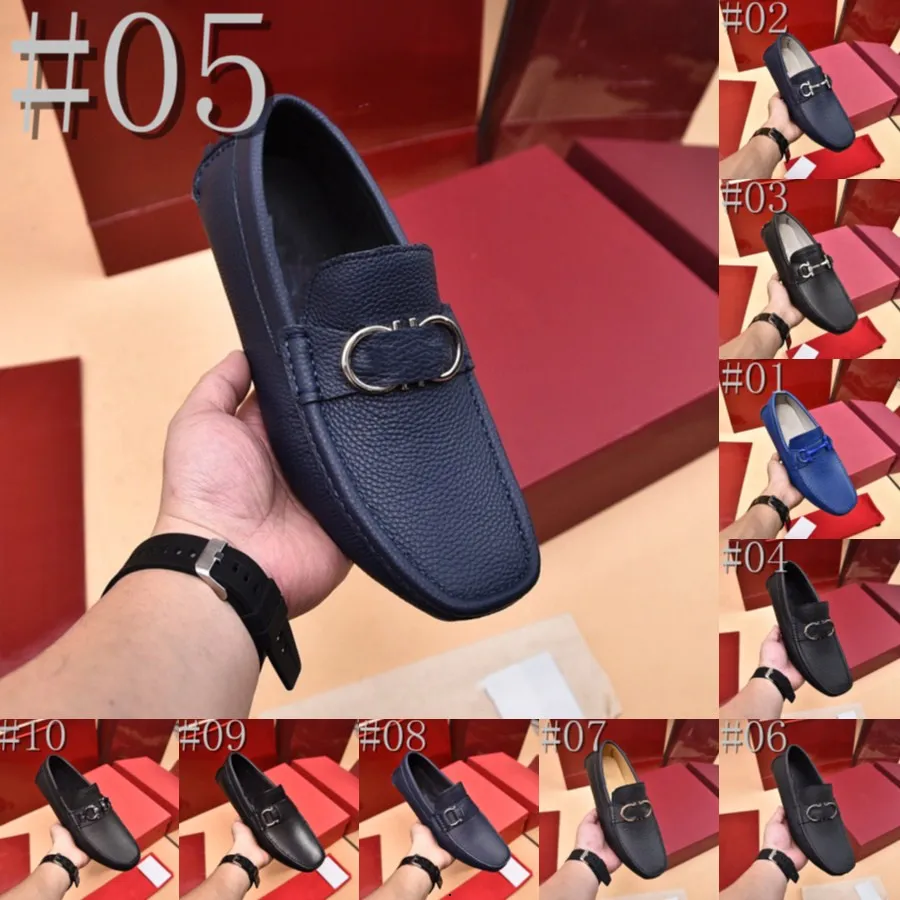 39 Model äkta läder loafers män design moccasin mode glid på mjuka platta avslappnade lyxskor vuxna manliga skor handgjorda båtstorlek 38-46