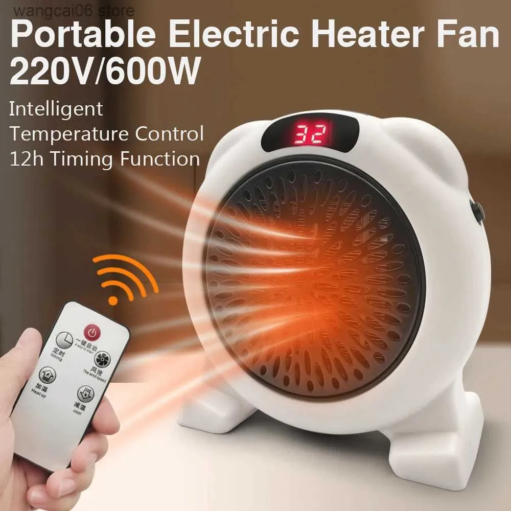 Space Heaters Heater Electric Heater Portable Plug in Wall Desktop Room Heating Stove Household Radiator Remote Warmer Machine 600W Heated T231216