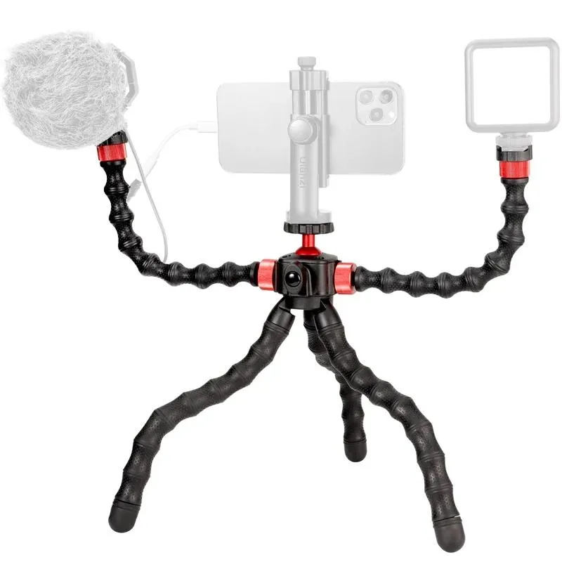 Halter Ulanzi MT52 Flexibles Octopus-Stativ für Telefon mit Schwanenhals Ministativ Biegbarer Lichtmikrofonständer für Vlogger-Kamera Gopro DSLR