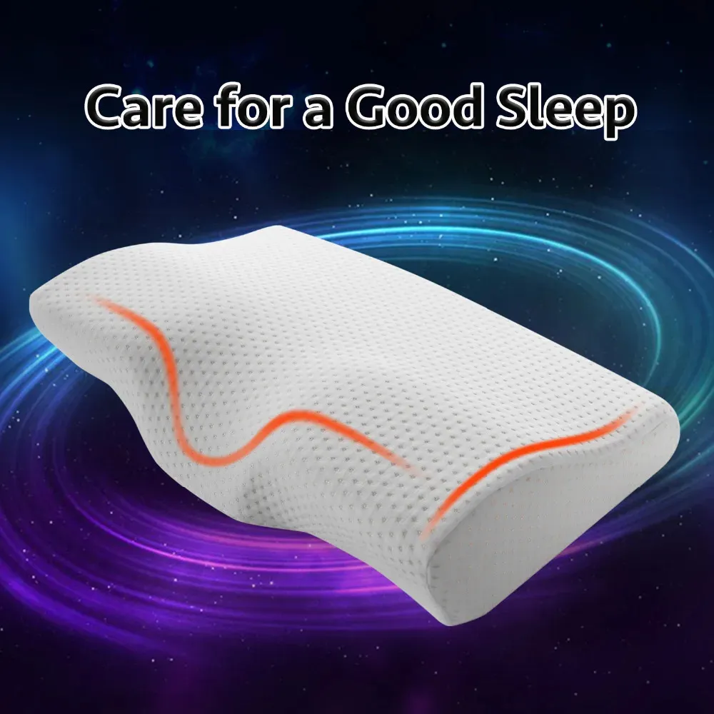 Декоративная подушка YR из пены с эффектом памяти для сна, шейные подушки в форме бабочки, расслабление позвоночника, медленный отскок для взрослых 231216