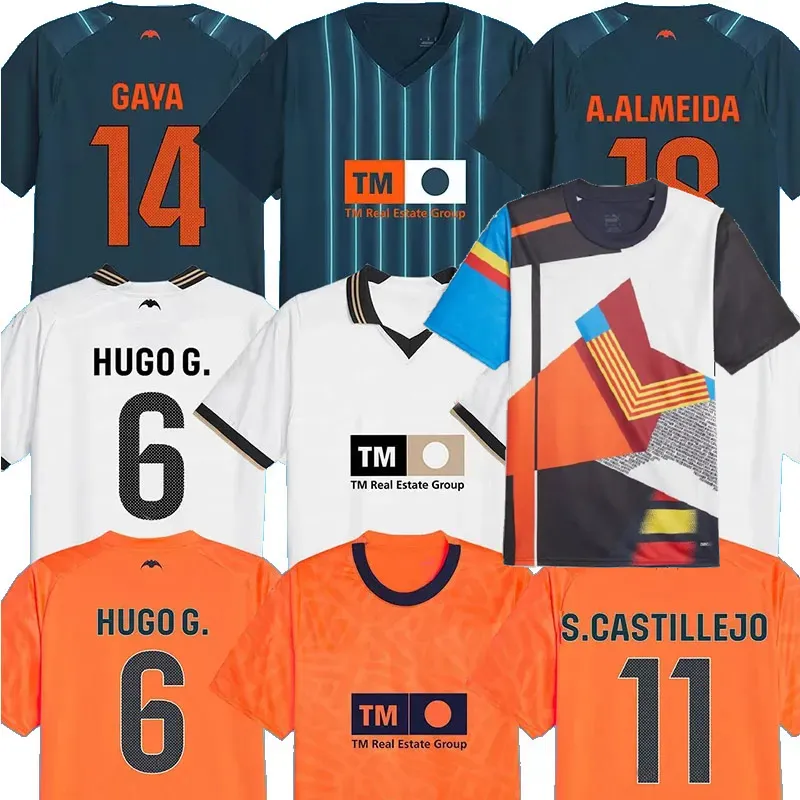 2023 2024 Valencia HUGO DURO Soccer Jerseys JAVI GUERRA CANOS MARCOS ANDRE S.CASTILLEJO GAYA A.ALMEIDA HUGO G. PEPELU M.DIAKHABY FRAN PEREZ 23 24 Chemise de football pour hommes et enfants