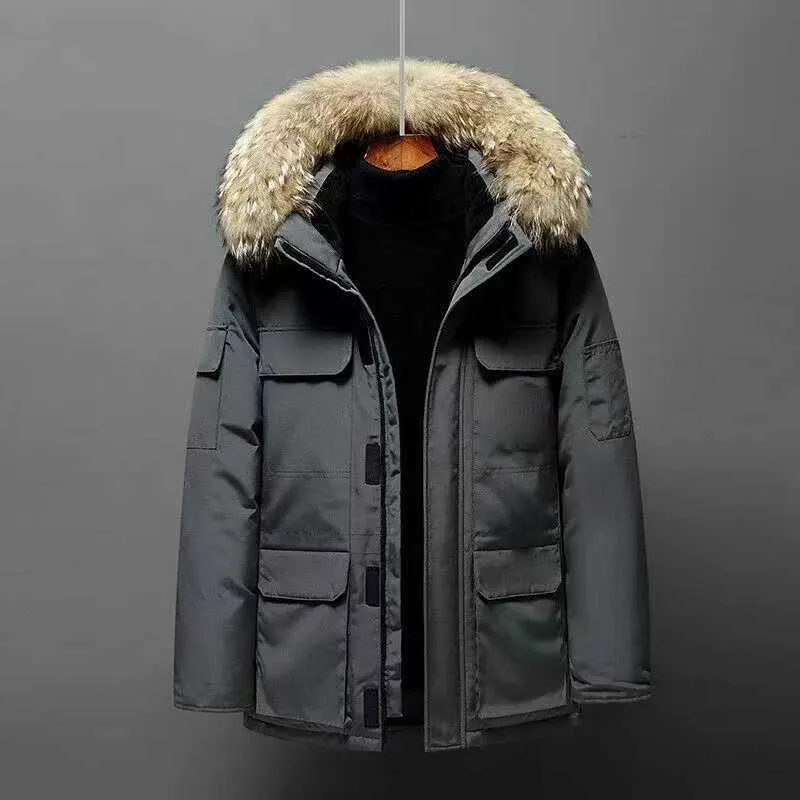 2023 거위 다운 재킷 남자와 여자 코트 밍크 모피 칼라 커플 겨울 패션 야외 두꺼운 따뜻한 맞춤형 디자이너 의류 ngt0