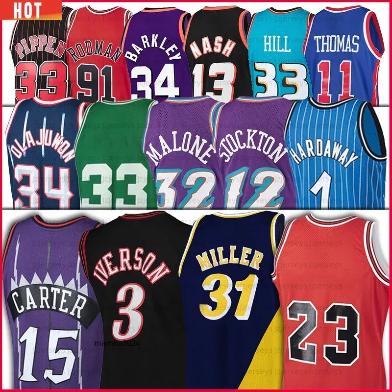 2023 2024 Vince Carter City Basquete Jerseys Allen Iverson 3 John Stockton Mike Miller 12 Karl Malone 32 Grant Hill Kevin Garnett Jason Williams Tim Hardaway