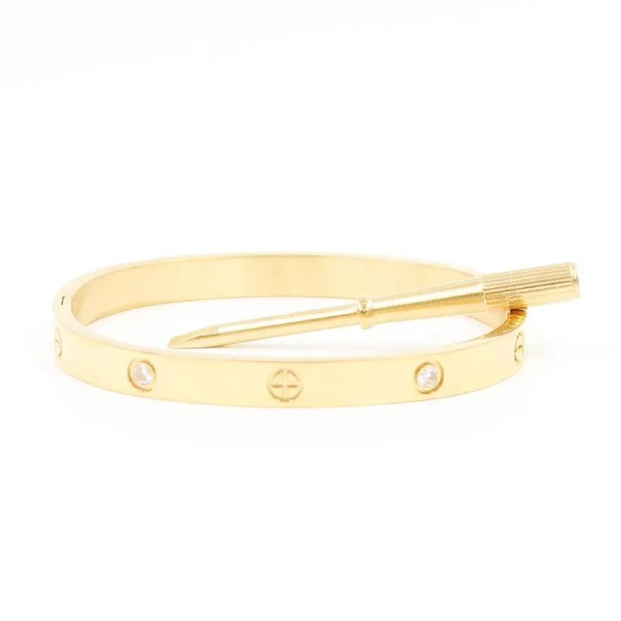 Bracciale Love Bangle in oro 18 carati non tramonterà mai misura 15-22 con sacchetto per la polvere con cacciavite marchio di lusso di alta qualità regalo per fidanzata coppia295q