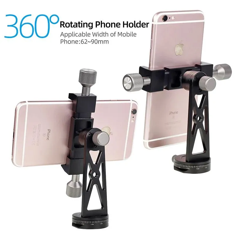 Accessoires Cimapro CP5 Adaptateur de montage de trépied en métal Téléphone portable Clipper Holder Vertical 360 Rotation Tripod Stand pour téléphones intelligents Trépied