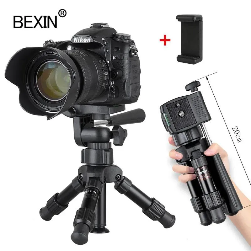 Tutucular küçük hafif masa üstü kamera tripod telefon standı tutucu taşınabilir masaüstü cep telefonu mini tripod telefon için dslr kamera