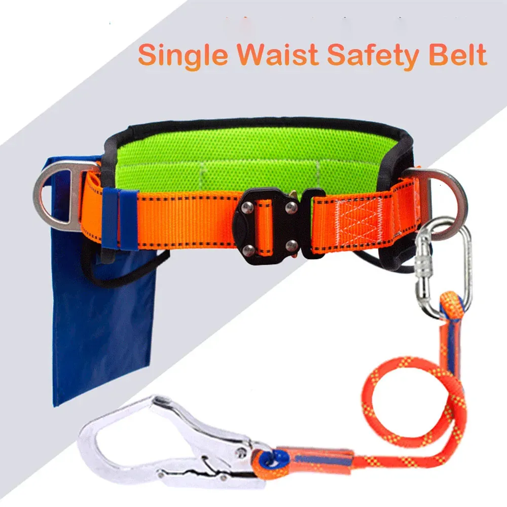 Climbing Harnesses High-altitude Work Harness Single Waist Safety Belt Outdoor Climbing Training Electrician Construction Protective Safety Rope 231215