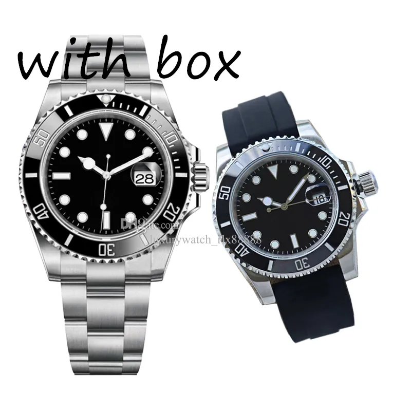 Reloj de acero de 40 mm, mecánico automático, esfera negra, reloj de cerámica con cristal de zafiro, pulsera de acero inoxidable para hombre, nuevo Montre de Luxe