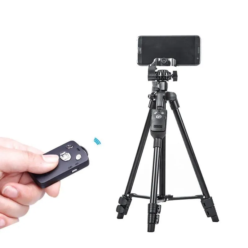 Holders YUNTENG 6208 Aluminum Tripod with 3Way Head Bluetooth Remote + Clip for Camera Phone