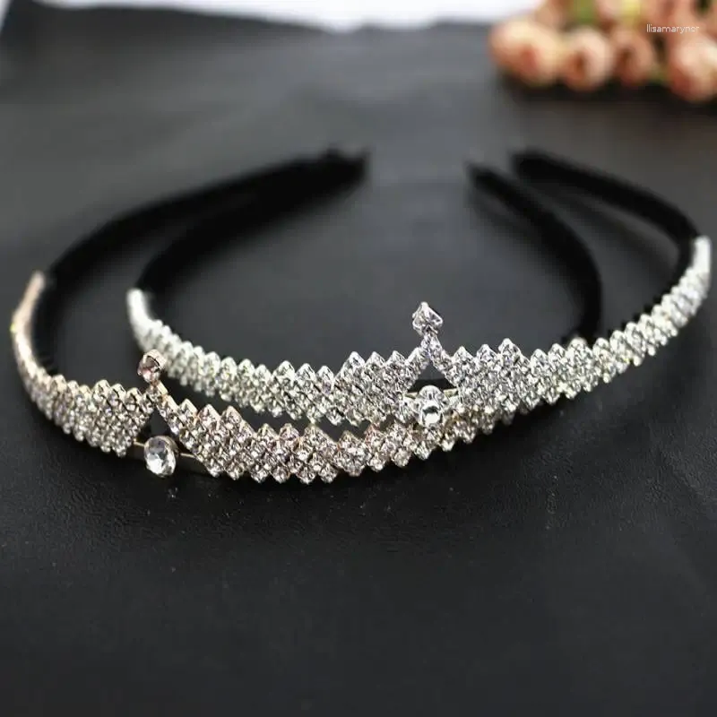 Klipy do włosów panie Flanela z zębami Rhinestone Crown Head Girls Girls Party Akcesoria Bride Wedding Tiaras Prezenty biżuterii