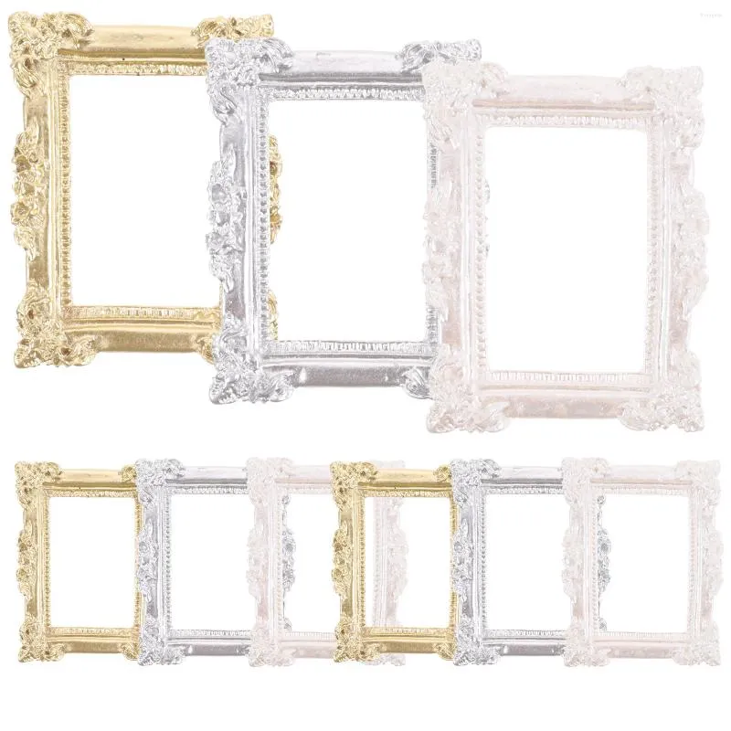 Frames 9 Pcs Po Frame Ornaments Mini Resin Picture Vintage Phone Shell For DIY Crafts Making Houses Props Miniature Decoration