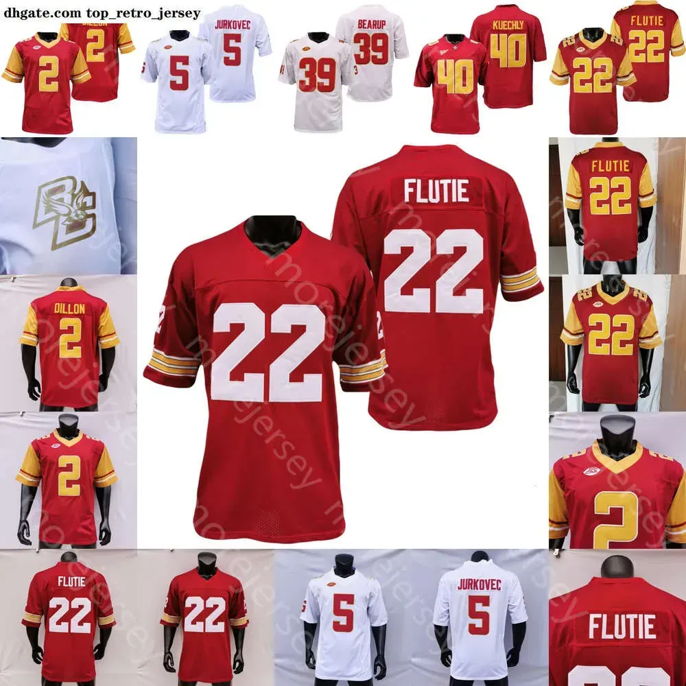 Maillots de football Maillot de football universitaire de Boston NCAA Luke Kuechly Doug Flutie Phil Jurkovec Fleurs Ezeiruaku Garwo III Jones Takacs Depalma 60