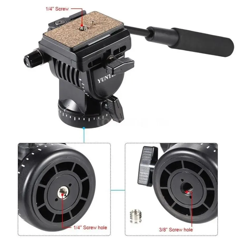 Accessori YUNTENG YT950 DSLR Camera Video Fluid Drag Tilt Pan Testa per treppiede per Nikon Canon Sony