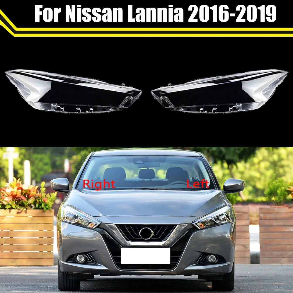 Capa para farol dianteiro de carro, para nissan lannia 2016 2017 2018 2019, abajur automático, lâmpada de chumbo, capa de lente de vidro