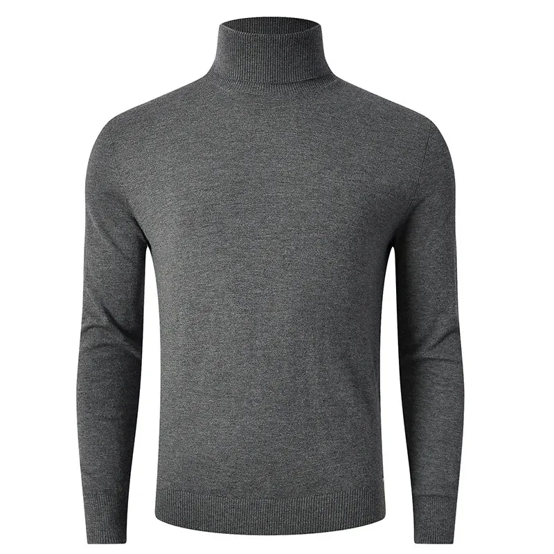 Męskie swetry lekkie 100% czyste merynosowe wełniane golf Sweter bielizny