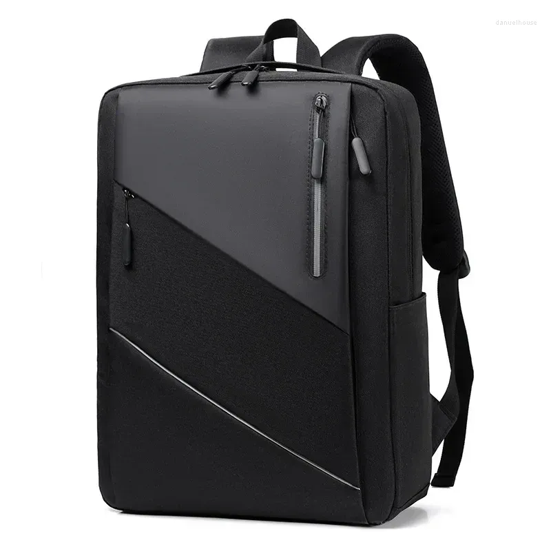 Schultaschen Herren-Rucksack für Männer, wasserdichte Laptop-Tasche, atmungsaktiv, verschleißfest, Schultasche für Jungen, Schwarz, Grau, Blau