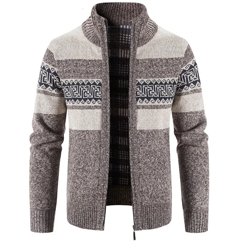 Herrtröjor Autumn och vinter Mens Sticked Cardigan Sweater Korean Stand Up Collar Clown Casual Jacket Autumn 231215