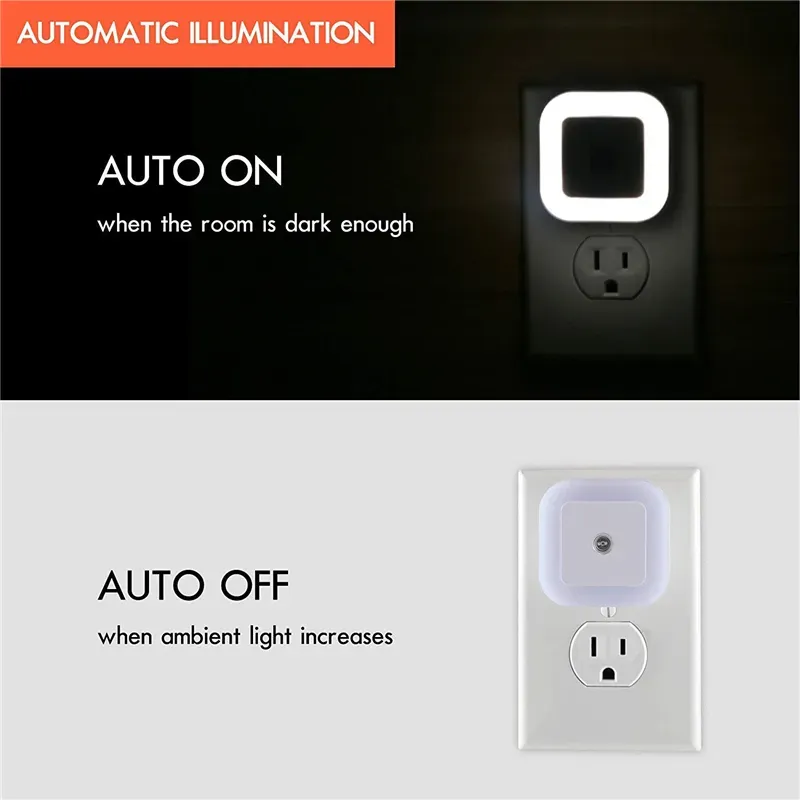 LED Night Light Automatic Sensor Sleeping Lamp 10V 220V EU US Plug Energy Saving for Baby Living Room Bedroom Lighting