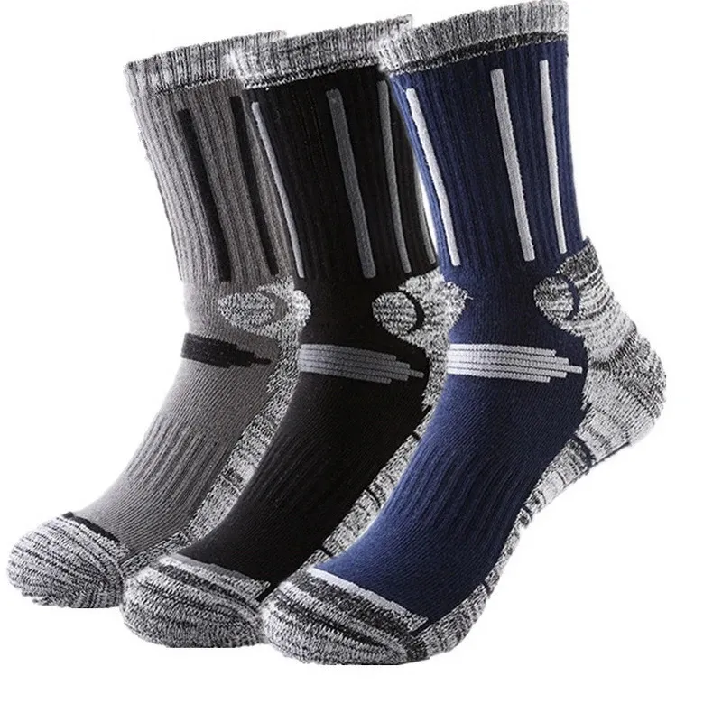 Sportsocken 3 Paare/los Winter dickere thermische Angeln Skifahren Socken Männer Frauen Laufen Radfahren Socken Sport Thermosocks Klettern Wandern Socken 231216