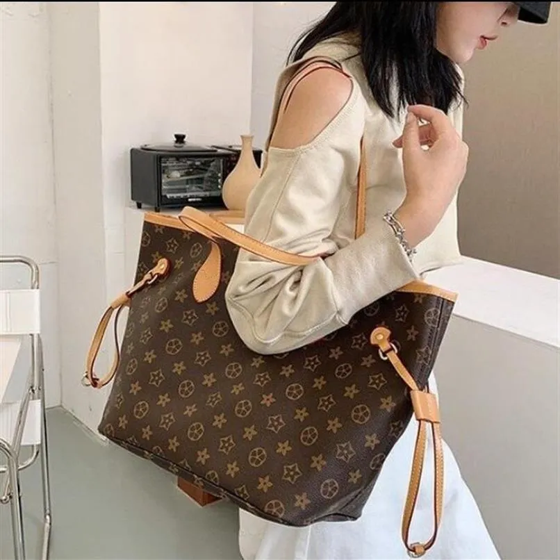 2pcs High quality women Stuff Sacks handbags ladies designer composite bags lady clutch bag shoulder tote female purse wallet loui274p